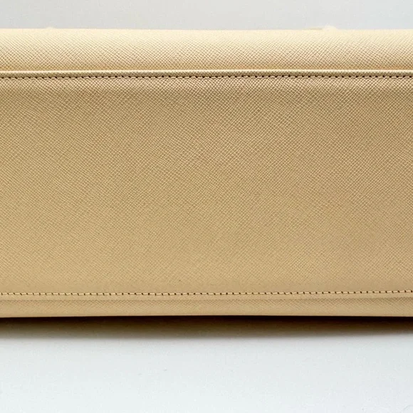 Burberry Saffiano Leather Structured Top Handle Tote Bag Beige Nova Check Large - Picture 10 of 10